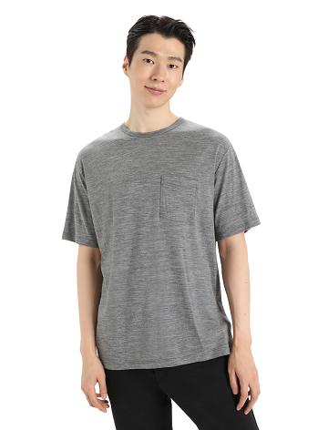 Icebreaker Merino Granary Lyhyt Sleeve Pocket Miesten T Paidat Harmaat | FI 1158WNBY